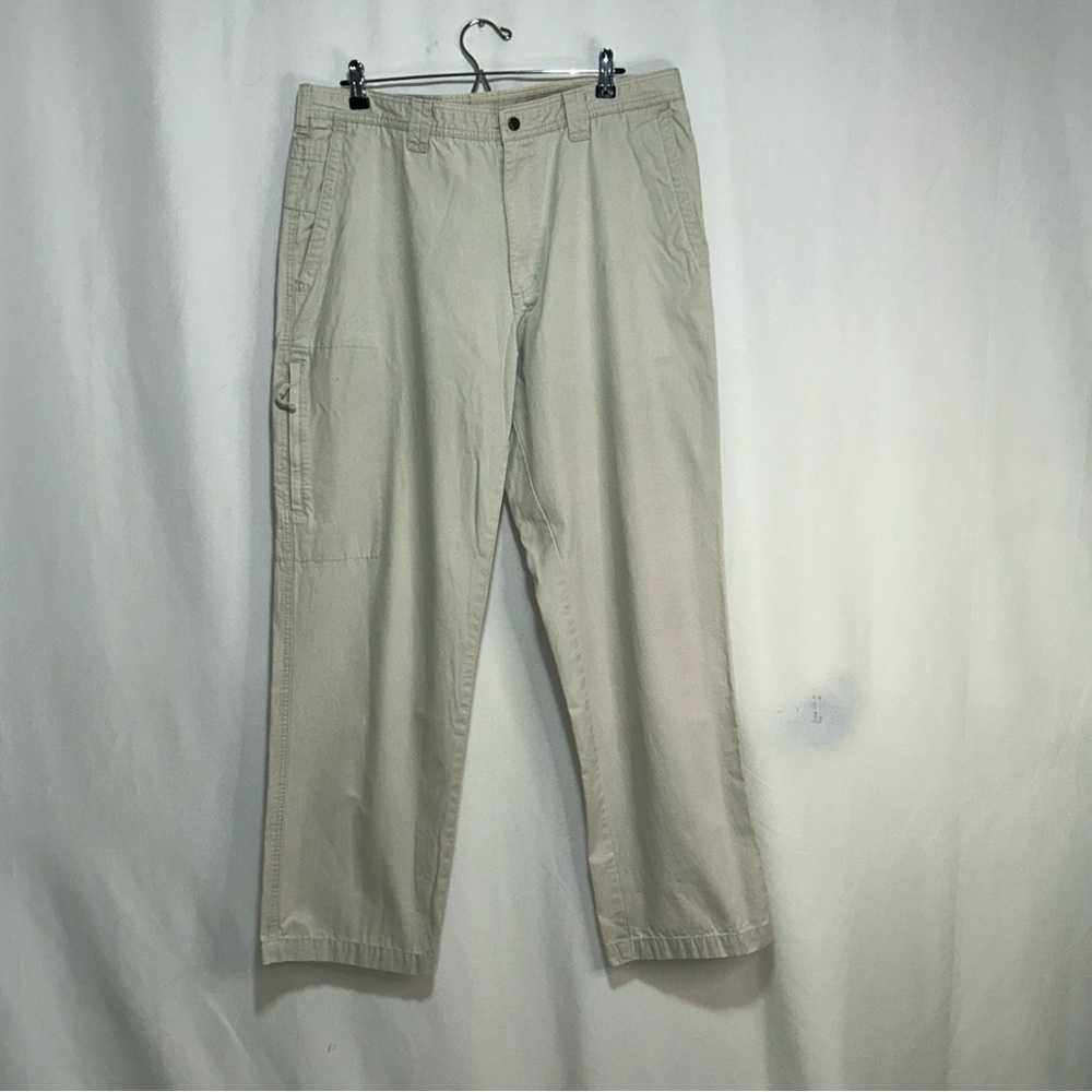 Columbia Tan Cargo Pants with Smooth Cotton-Blend Fabric
